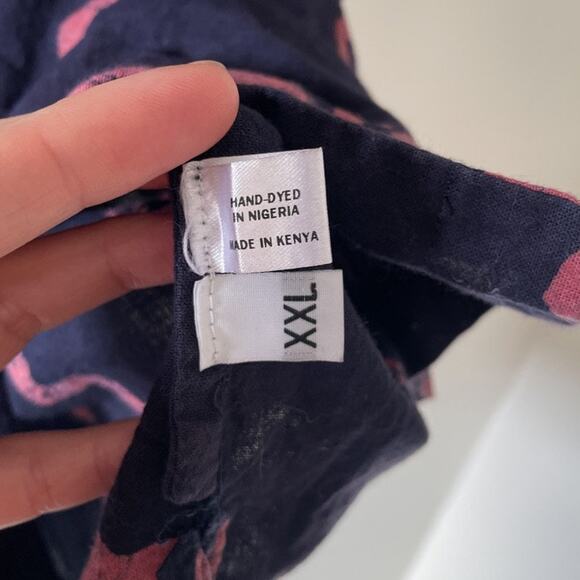 POST-IMPERIAL Ijebu Camp Shirt Hand Dyed Patterned Short Sleeve Button Up Sz XXL - Picture 8 of 10